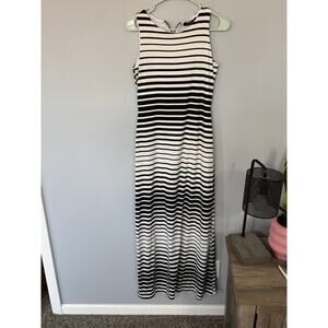 Green Envelope LA Black & White Striped Long Sleeveless Dress Women's Size Small